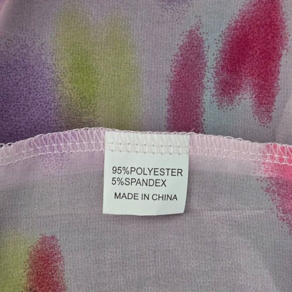 NWOT | Watercolor Abstract Print Semi Sheer Batwing Sleeve Flowy Blouse | 1Xl - Picture 4 of 5